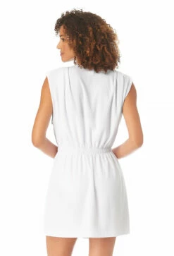 Anne Cole - Women's Terry Cloth Robe Swimsuit Cover Up -SWIMSUITS DIRECT Sales 23MC54301 WHT 540 BACK