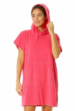 Anne Cole - Women's Terry Cloth Hoodie Swimsuit Cover Up -SWIMSUITS DIRECT Sales 23MC55201 HTPK 1635 FRONT