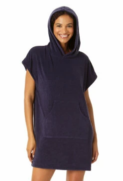 Anne Cole - Women's Terry Cloth Hoodie Swimsuit Cover Up -SWIMSUITS DIRECT Sales 23MC55201 NAVY 1568 FRONT