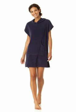 Anne Cole - Women's Terry Cloth Hoodie Swimsuit Cover Up -SWIMSUITS DIRECT Sales 23MC55201 NAVY 1618