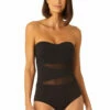 Anne Cole - Women's Mesh Strapless One Piece Swimsuit -SWIMSUITS DIRECT Sales 23MO03301 BLK 0655 FRONT 2e021809 2d4b 47f8 9eea 6b0125f4773f