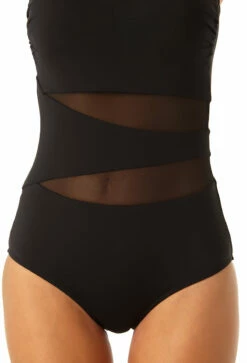 Anne Cole - Women's Mesh Strapless One Piece Swimsuit -SWIMSUITS DIRECT Sales 23MO03301 BLK 0683 92acd8c7 30fd 4186 a07d fa386f6234d1