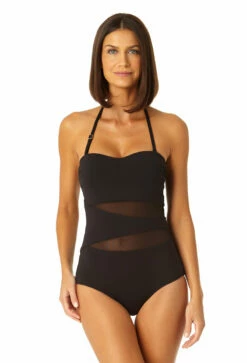 Anne Cole - Women's Mesh Strapless One Piece Swimsuit -SWIMSUITS DIRECT Sales 23MO03301 BLK 0695 FRONT 6fde7114 babd 456b 8acd 2114ab1230c1
