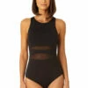 Anne Cole - Women's Mesh High Neck One Piece Swimsuit 1 Anne Cole - Women's Mesh High Neck One Piece Swimsuit -SWIMSUITS DIRECT Sales 23MO03601 BLK 1003 FRONT