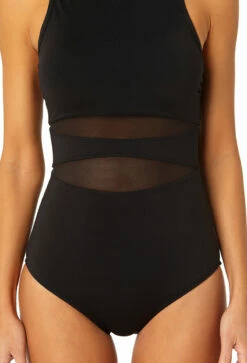 Anne Cole - Women's Mesh High Neck One Piece Swimsuit -SWIMSUITS DIRECT Sales 23MO03601 BLK 1033