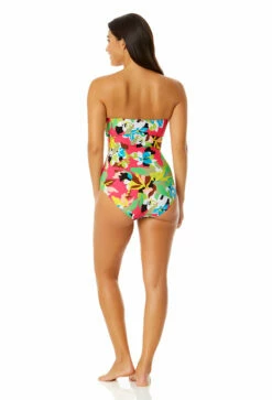 Anne Cole - Women's Strapless Bandeau Keyhole Shirred One Piece Swimsuit -SWIMSUITS DIRECT Sales 23MO03765 MULT 304