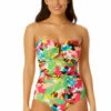 Anne Cole - Women's Strapless Bandeau Keyhole Shirred One Piece Swimsuit -SWIMSUITS DIRECT Sales 23MO03765 MULT 285 FRONT