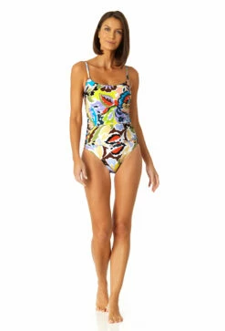 Anne Cole - Women's Shirred Lingerie Maillot One Piece Swimsuit -SWIMSUITS DIRECT Sales 23MO05761 MULT 0351