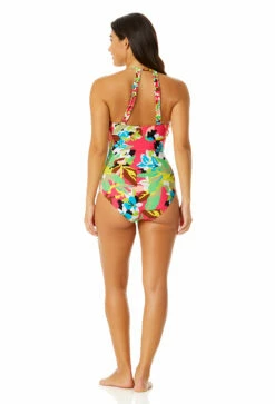 Anne Cole - Women's High Neck With Ruffled Straps One Piece Swimsuit -SWIMSUITS DIRECT Sales 23MO06465 MULT 366