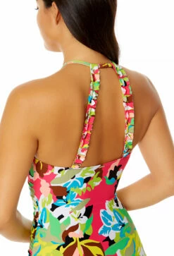 Anne Cole - Women's High Neck With Ruffled Straps One Piece Swimsuit -SWIMSUITS DIRECT Sales 23MO06465 MULT 383