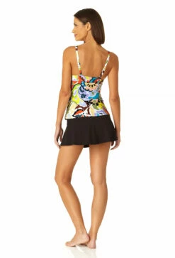 Anne Cole - Women's Retro Twist Front Underwire Tankini Swim Top -SWIMSUITS DIRECT Sales 23MT23461 MULT MYMB41401 BLK 0873