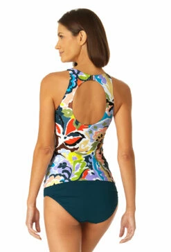 Anne Cole - Women's Front Wrap High Neck Keyhole Tankini Swim Top -SWIMSUITS DIRECT Sales 23MT24961 MULT MYMB36001 DSBL 0709 BACK