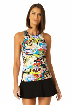 Anne Cole - Women's Front Wrap High Neck Keyhole Tankini Swim Top