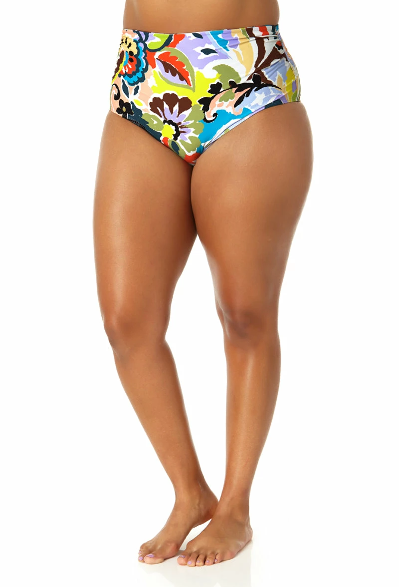 Anne Cole Plus - Women's Fold Over High Waist Shirred Bikini Swim Bottoms 5 Anne Cole Plus - Women's Fold Over High Waist Shirred Bikini Swim Bottoms - Image 3