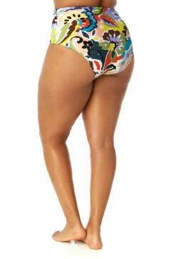 Anne Cole Plus - Women's Fold Over High Waist Shirred Bikini Swim Bottoms 9 Anne Cole Plus - Women's Fold Over High Waist Shirred Bikini Swim Bottoms -SWIMSUITS DIRECT Sales 23PB36061 MULT 0928