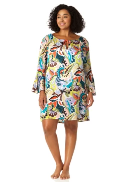 Anne Cole Plus - Women's Bell Sleeve Tunic Swimsuit Cover Up 8 Anne Cole Plus - Women's Bell Sleeve Tunic Swimsuit Cover Up -SWIMSUITS DIRECT Sales 23PC50961 MULT 131