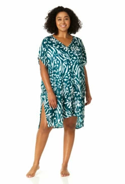 Anne Cole Plus - Women's Easy Tunic Swimsuit Cover Up 8 Anne Cole Plus - Women's Easy Tunic Swimsuit Cover Up -SWIMSUITS DIRECT Sales 23PC54157 BLWH 0821