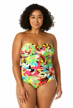 Anne Cole Plus - Women's Twist Front Shirred One Piece Swimsuit