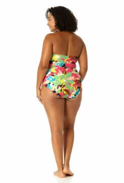 Anne Cole Plus - Women's Twist Front Shirred One Piece Swimsuit -SWIMSUITS DIRECT Sales 23PO00565 MULT 2293