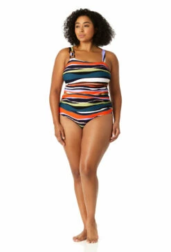 Anne Cole Plus - Women's Ring Strap Asymmetric One Piece Swimsuit 10 Anne Cole Plus - Women's Ring Strap Asymmetric One Piece Swimsuit -SWIMSUITS DIRECT Sales 23PO02785 MULT 0424
