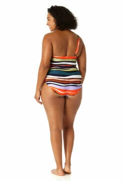 Anne Cole Plus - Women's Ring Strap Asymmetric One Piece Swimsuit 11 Anne Cole Plus - Women's Ring Strap Asymmetric One Piece Swimsuit -SWIMSUITS DIRECT Sales 23PO02785 MULT 0465