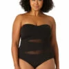 Anne Cole Plus - Women's Mesh Strapless One Piece Swimsuit