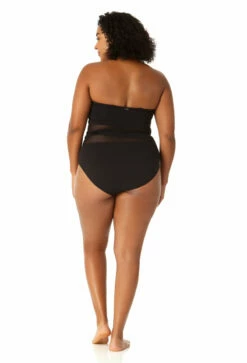Anne Cole Plus - Women's Mesh Strapless One Piece Swimsuit 12 Anne Cole Plus - Women's Mesh Strapless One Piece Swimsuit -SWIMSUITS DIRECT Sales 23PO03301 BLK 0047