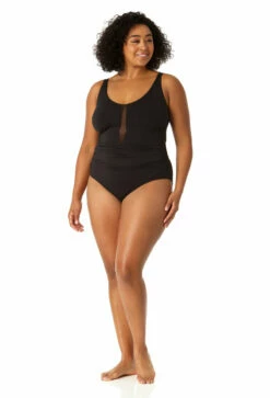 Anne Cole Plus - Women's Mesh One Piece Swimsuit 8 Anne Cole Plus - Women's Mesh One Piece Swimsuit -SWIMSUITS DIRECT Sales 23PO03501 BLK 0062