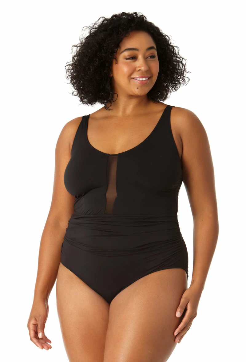Anne Cole Plus - Women's Mesh One Piece Swimsuit 3 Anne Cole Plus - Women's Mesh One Piece Swimsuit