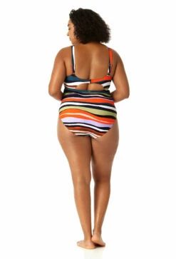 Anne Cole Plus - Women's Scoop Neck Shirred One Piece Swimsuit 9 Anne Cole Plus - Women's Scoop Neck Shirred One Piece Swimsuit -SWIMSUITS DIRECT Sales 23PO05385 MULT 0509