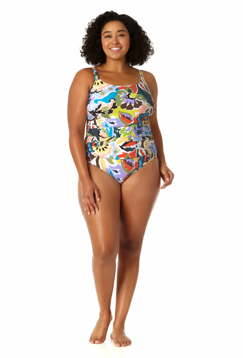 Anne Cole Plus - Women's Shirred Lingerie Maillot One Piece Swimsuit 5 Anne Cole Plus - Women's Shirred Lingerie Maillot One Piece Swimsuit - Image 3
