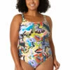 Anne Cole Plus - Women's Shirred Lingerie Maillot One Piece Swimsuit 2 Anne Cole Plus - Women's Shirred Lingerie Maillot One Piece Swimsuit -SWIMSUITS DIRECT Sales 23PO05761 MULT 1223 FRONT