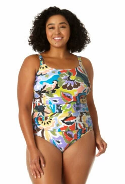 Anne Cole Plus - Women's Shirred Lingerie Maillot One Piece Swimsuit