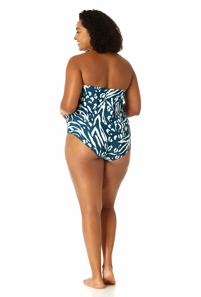 Anne Cole Plus - Women's Strapless Blouson Keyhole One Piece Swimsuit 6 Anne Cole Plus - Women's Strapless Blouson Keyhole One Piece Swimsuit - Image 4