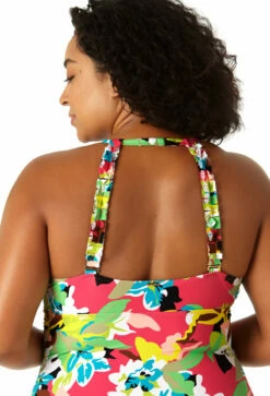 Anne Cole Plus - Women's High Neck With Ruffled Straps One Piece Swimsuit -SWIMSUITS DIRECT Sales 23PO06465 MULT 2375