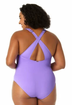 Anne Cole Plus - Women's V Neck Cross Back One Piece Swimsuit 16 Anne Cole Plus - Women's V Neck Cross Back One Piece Swimsuit -SWIMSUITS DIRECT Sales 23PO09101 AME 0916 BACK