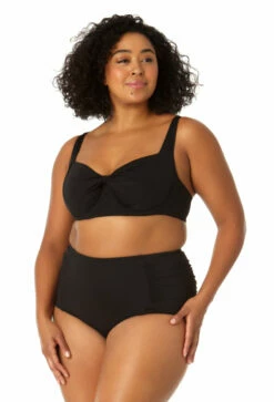 Anne Cole Plus - Women's Retro Underwire Bikini Swim Top 14 Anne Cole Plus - Women's Retro Underwire Bikini Swim Top -SWIMSUITS DIRECT Sales 23PT10601 BLK 23MB33601 BLK 1066 FRONT