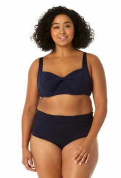 Anne Cole Plus - Women's Retro Underwire Bikini Swim Top 18 Anne Cole Plus - Women's Retro Underwire Bikini Swim Top -SWIMSUITS DIRECT Sales 23PT10601 NAVY MYMB36001 NAVY 0874 FRONT