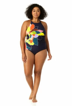 Anne Cole Plus - Women's High Neck Tankini Top 10 Anne Cole Plus - Women's High Neck Tankini Top -SWIMSUITS DIRECT Sales 23PT20650 MULT MYMB36001 NAVY 0266