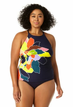 Anne Cole Plus - Women's High Neck Tankini Top