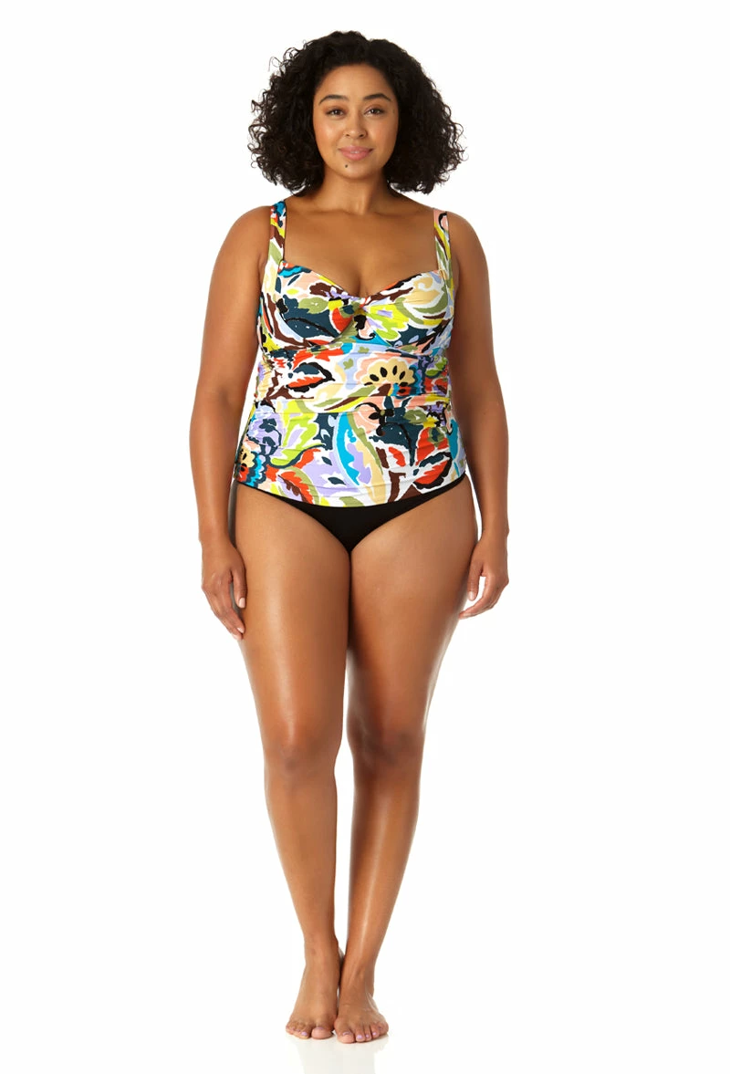 Anne Cole Plus - Women's Retro Twist Front Underwire Tankini Swim Top 5 Anne Cole Plus - Women's Retro Twist Front Underwire Tankini Swim Top - Image 3