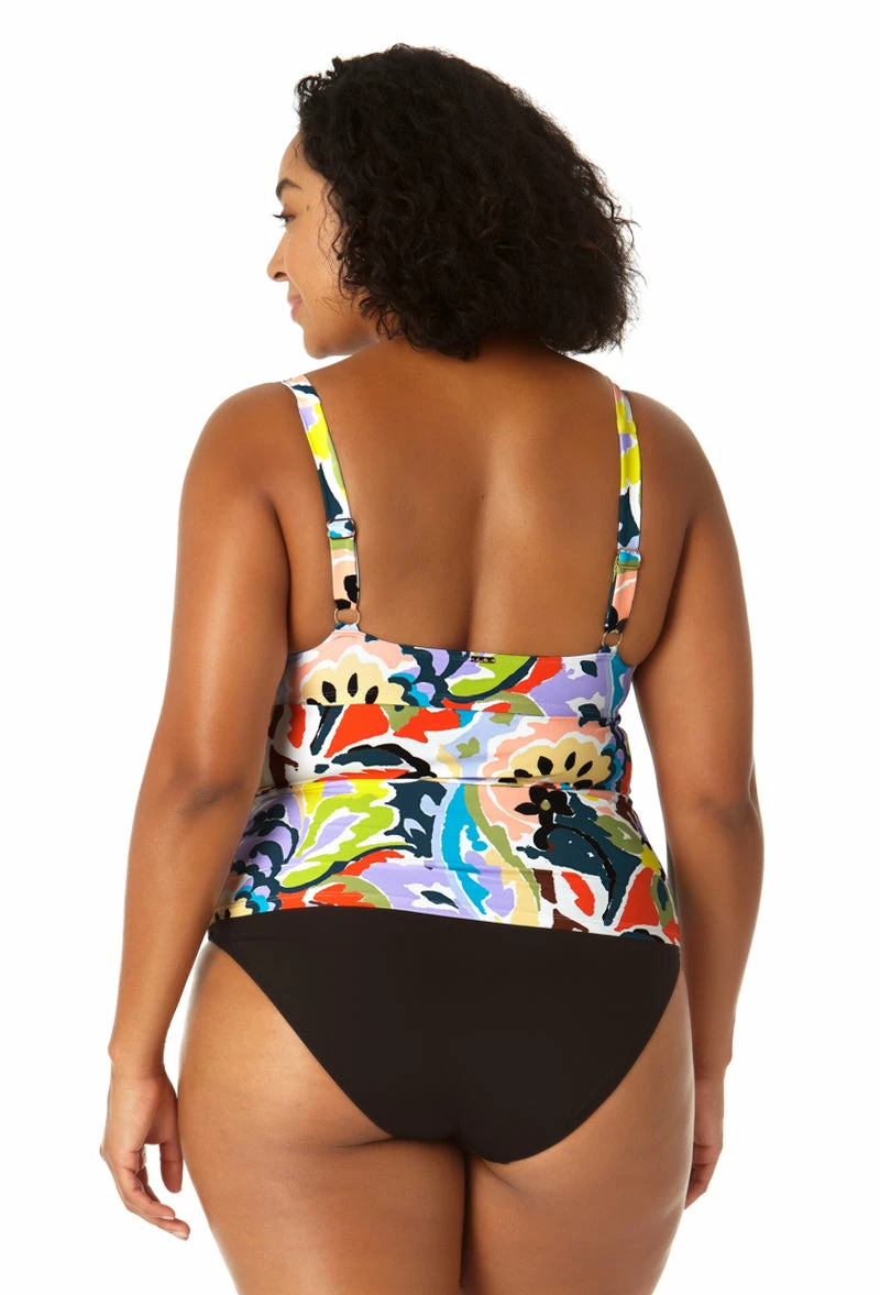 Anne Cole Plus - Women's Retro Twist Front Underwire Tankini Swim Top 4 Anne Cole Plus - Women's Retro Twist Front Underwire Tankini Swim Top - Image 2