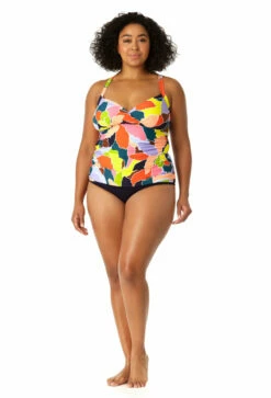 Anne Cole Plus - Women's Halter Tankini Top 10 Anne Cole Plus - Women's Halter Tankini Top -SWIMSUITS DIRECT Sales 23PT24550 MULT MYMB36001 NAVY 0319