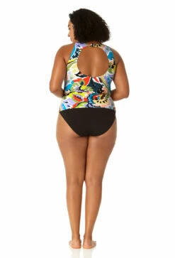 Anne Cole Plus - Women's Front Wrap High Neck Keyhole Tankini Swim Top 18 Anne Cole Plus - Women's Front Wrap High Neck Keyhole Tankini Swim Top -SWIMSUITS DIRECT Sales 23PT24961 MULT MYMB36001 BLK 1534