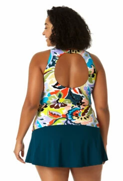 Anne Cole Plus - Women's Front Wrap High Neck Keyhole Tankini Swim Top 21 Anne Cole Plus - Women's Front Wrap High Neck Keyhole Tankini Swim Top -SWIMSUITS DIRECT Sales 23PT24961 MULT MYMB41401 DSBL 1460 BACK