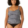 Anne Cole Plus - Women's Twist Front Bandeaukini Swim Top 2 Anne Cole Plus - Women's Twist Front Bandeaukini Swim Top -SWIMSUITS DIRECT Sales 23PT25083 BKWH MYMB36001 BLK 2123 FRONT