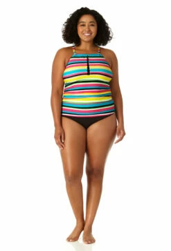 Anne Cole Plus - Women's Center Tab High Neck Tankini Swim Top 12 Anne Cole Plus - Women's Center Tab High Neck Tankini Swim Top -SWIMSUITS DIRECT Sales 23PT29584 MULT MYMB36001 BLK 1861