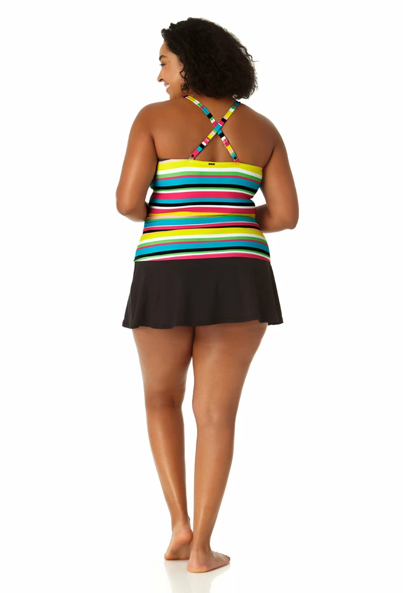 Anne Cole Plus - Women's Center Tab High Neck Tankini Swim Top 10 Anne Cole Plus - Women's Center Tab High Neck Tankini Swim Top - Image 8