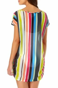 Anne Cole - Mesh Tunic Cover Up -SWIMSUITS DIRECT Sales Anne cole clear water stripe mesh tee back crop 2195 20MC50326 jpg