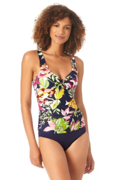 Anne Cole - Women's Twist Front Underwire Tankini Swim Top 14 Anne Cole - Women's Twist Front Underwire Tankini Swim Top -SWIMSUITS DIRECT Sales AnneCole AssymetricalRingBandeauTankiniSwimTop 1581 22MT22961 NAVY FRONT jpg